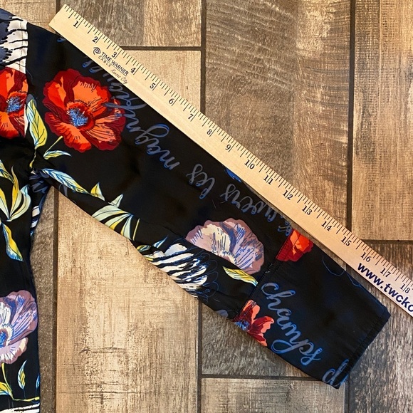 Free People Black Dress with Red and Blue Floral Design - Picture 7 of 10